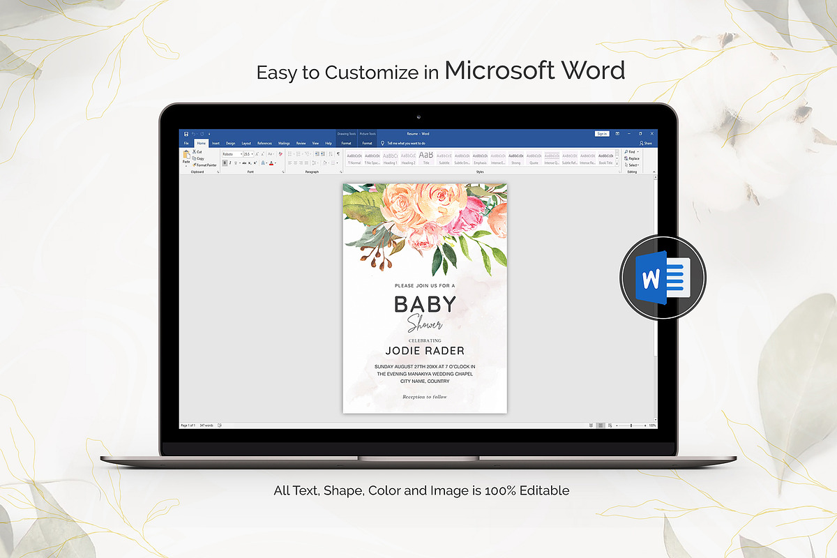 Baby Shower Template, an Invitation Template by ShineOnWedding (Photo 9 of 10)