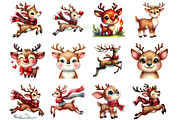 Funny Cute Christmas Reindeer, an Illustration by Design Market (Thumbnail 4 of 4)