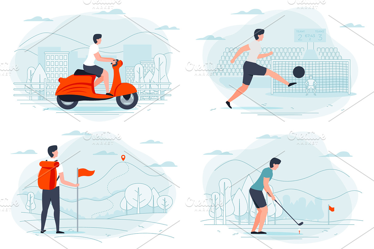Summer Activities Illustrations Set, a Healthcare Illustration by Tashal (Photo 5 of 8)