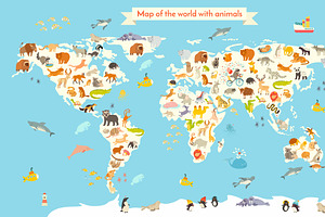 Animals world map
