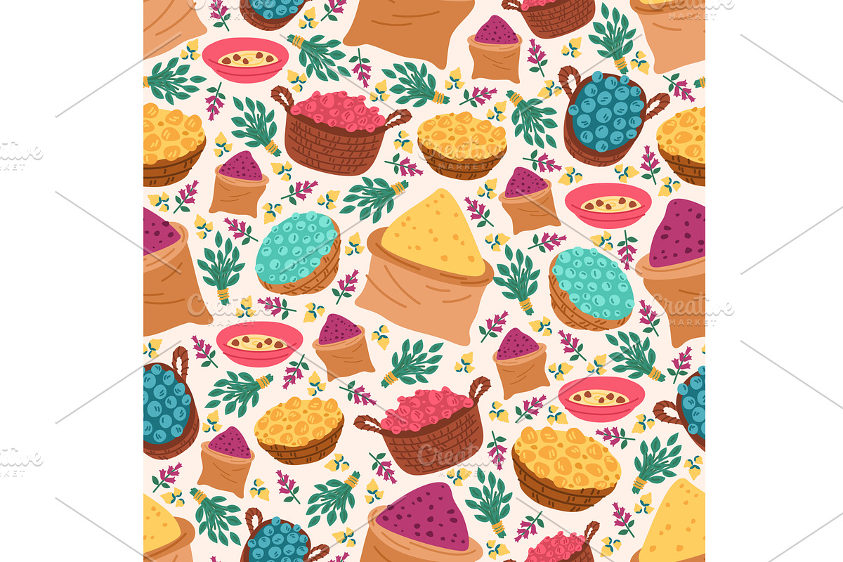 Bright multicolored oriental spices, a Food Illustration by Vectorbuum