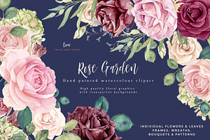 Flower Clipart - Rose Garden, an Illustration by Twigs and Twine