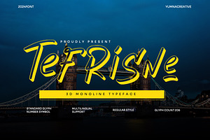 Tefrisne - 3D Monoline Font