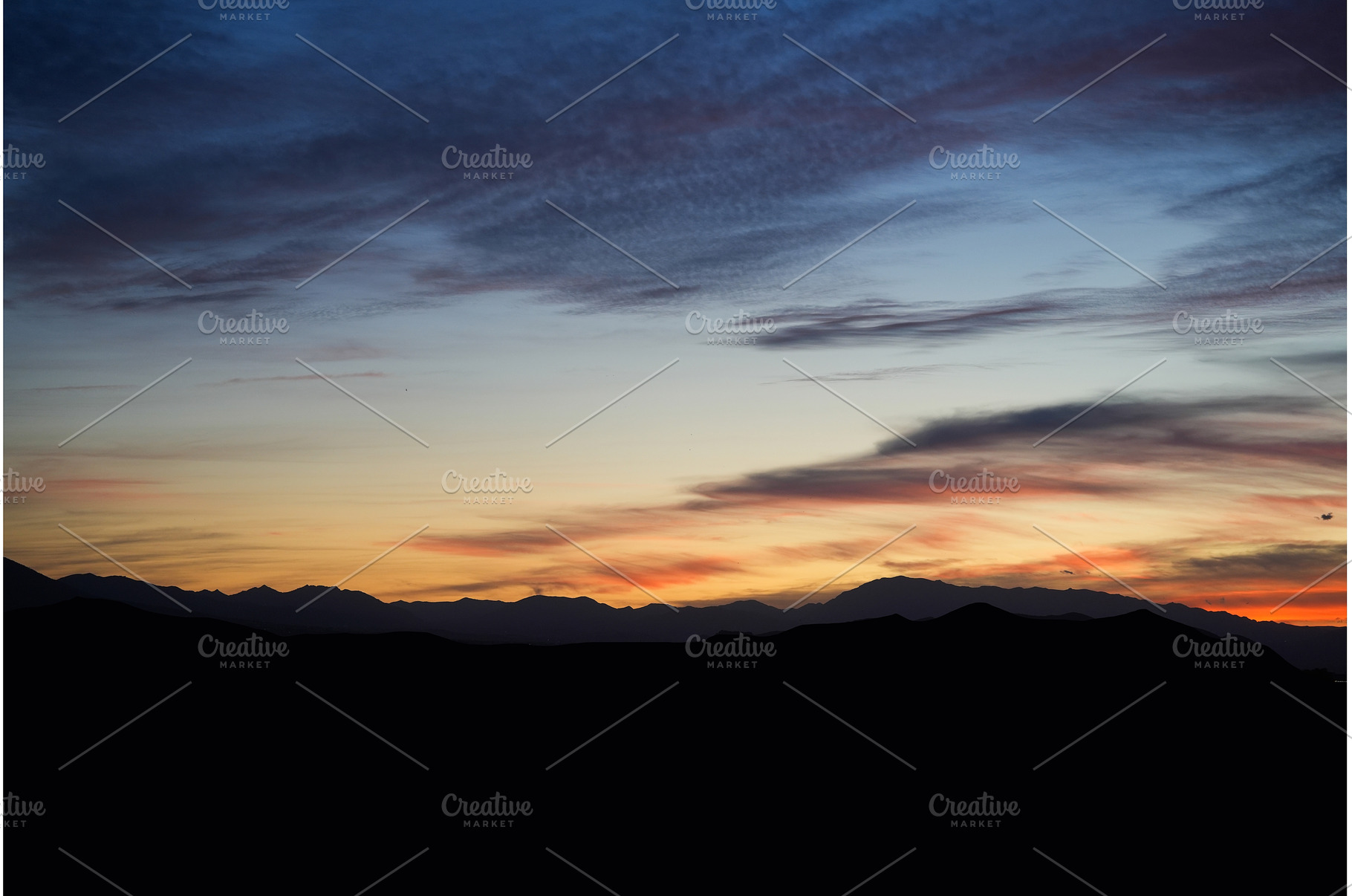 Pastel Sunset Sky Over Mountain, a Nature Photo by volodymyrshtun13795