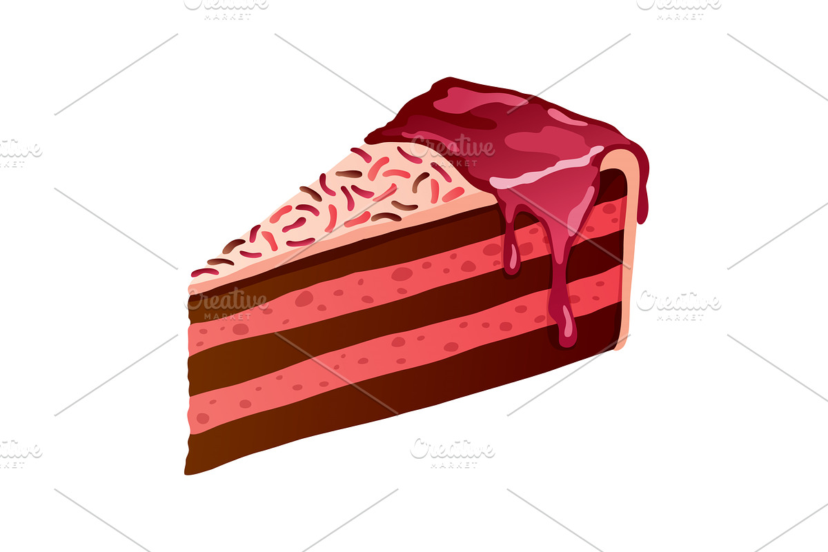 Cake slice. Colorful sweet cake, an Object Illustration by the8monkey