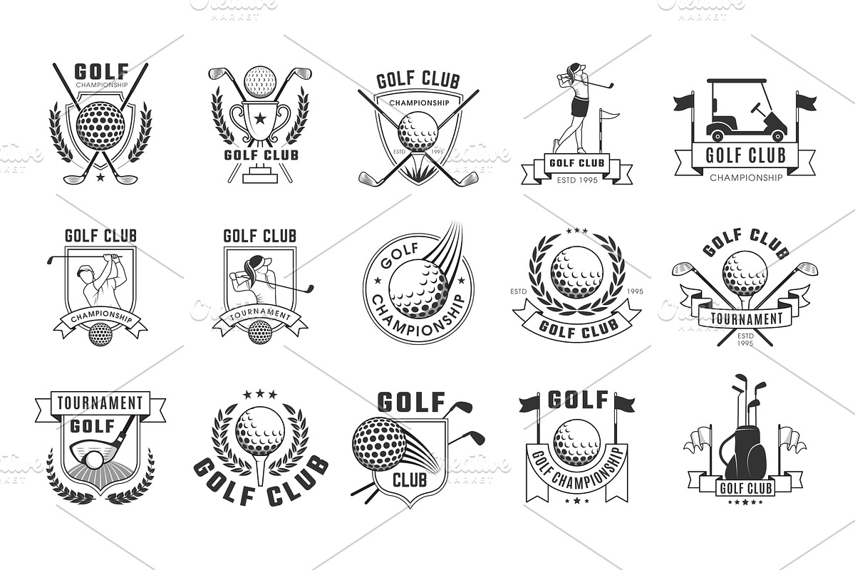 Golf badges. Sport logos for golf, a Graphic by Onyx