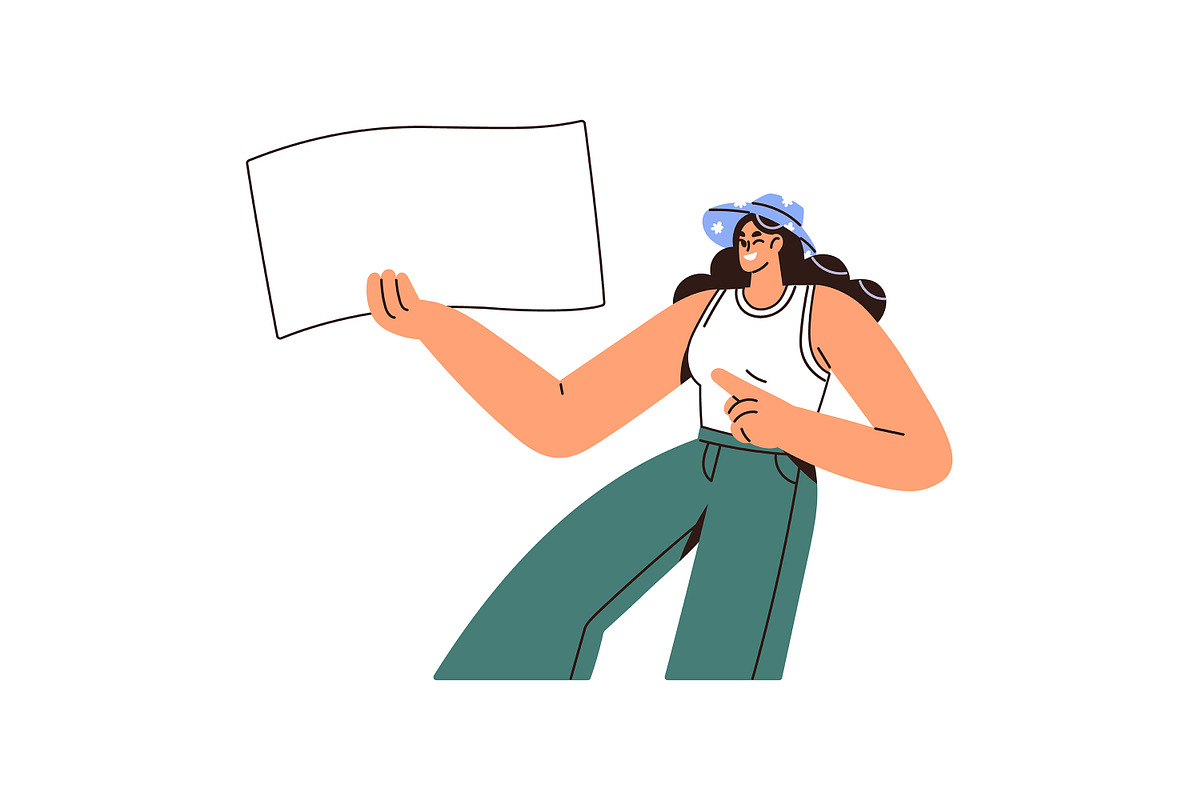 People with blank ad banners set, an Illustration by PaperTrident (Photo 9 of 17)