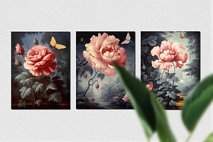 Peonies And Butterflies Digital Pack