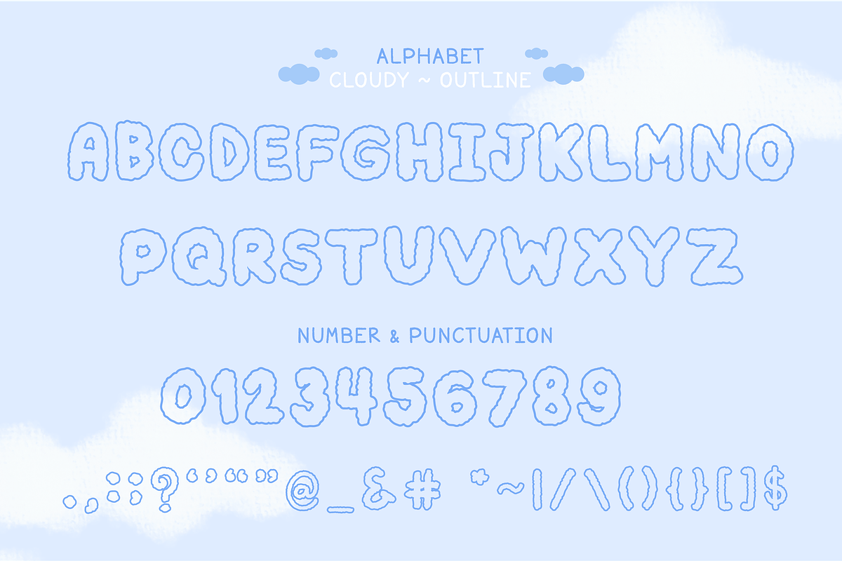 Cloudy - Cute Decorative Font, a Symbol Font by Kanink Studio (Photo 14 of 15)