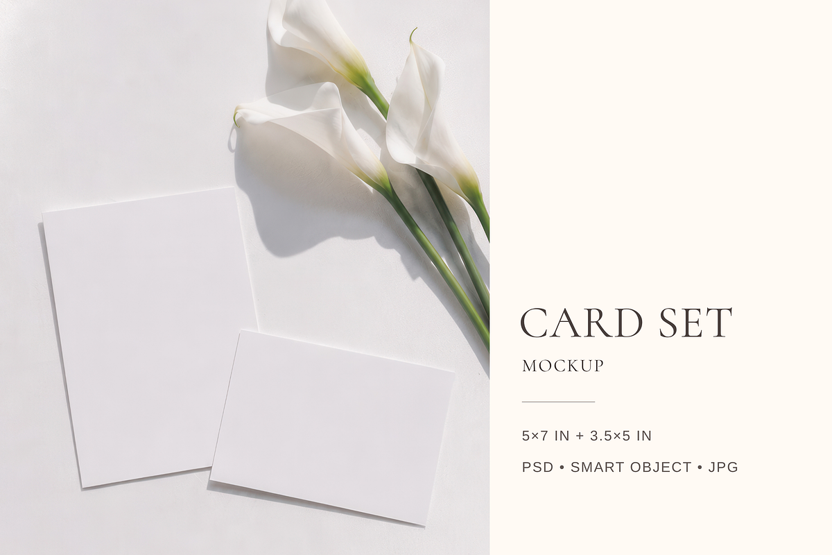Floral Invitation & RSVP Set Mockup, an Advertising Mockup by Serenefeeling (Photo 1 of 7)