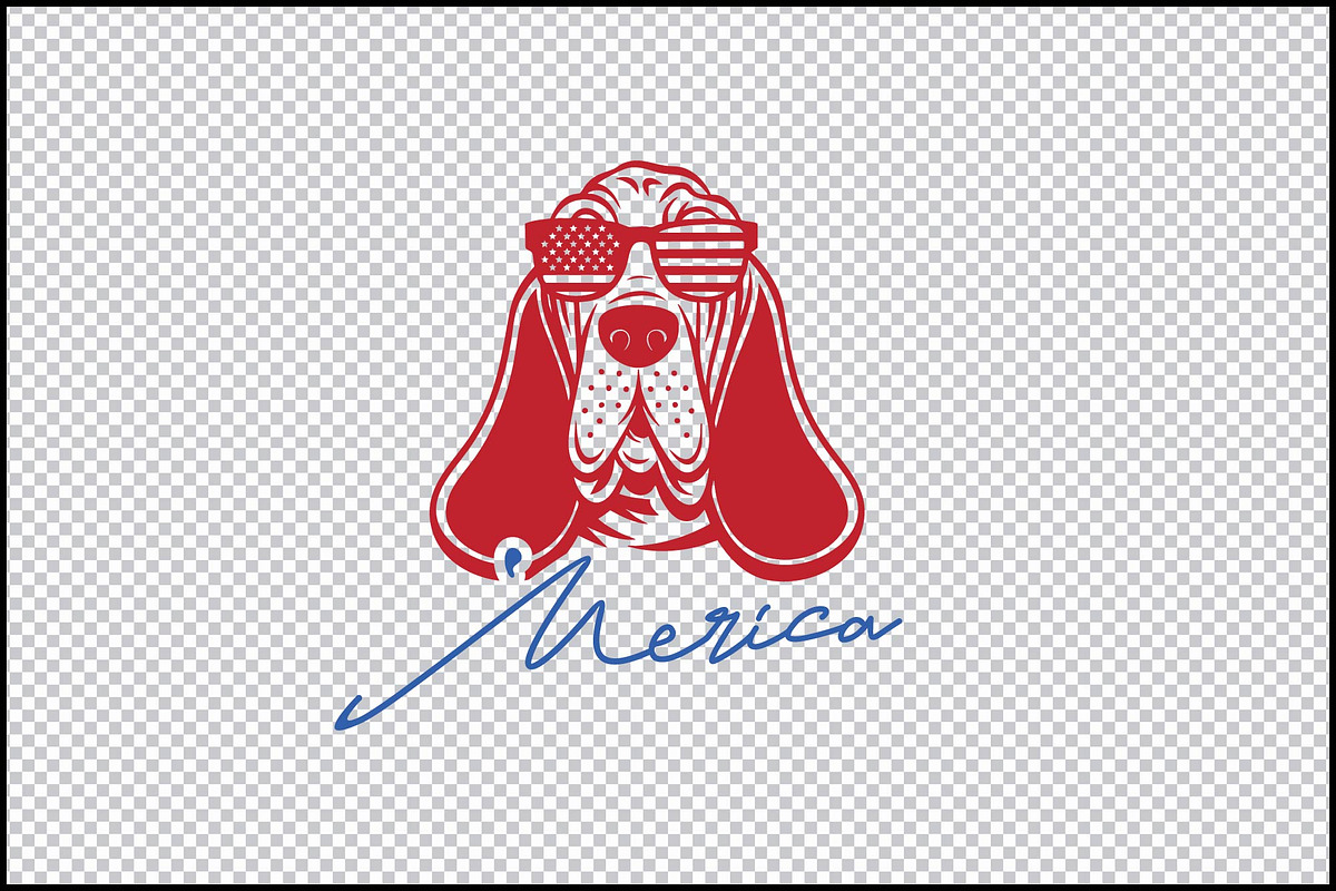 Patriotic Basset Hound 'Merica SVG, an Object Graphic by BeeCraftR (Photo 5 of 5)