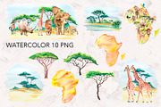 Watercolor AFRICA, an Animal Illustration by lilisavelieva (Thumbnail 4 of 6)
