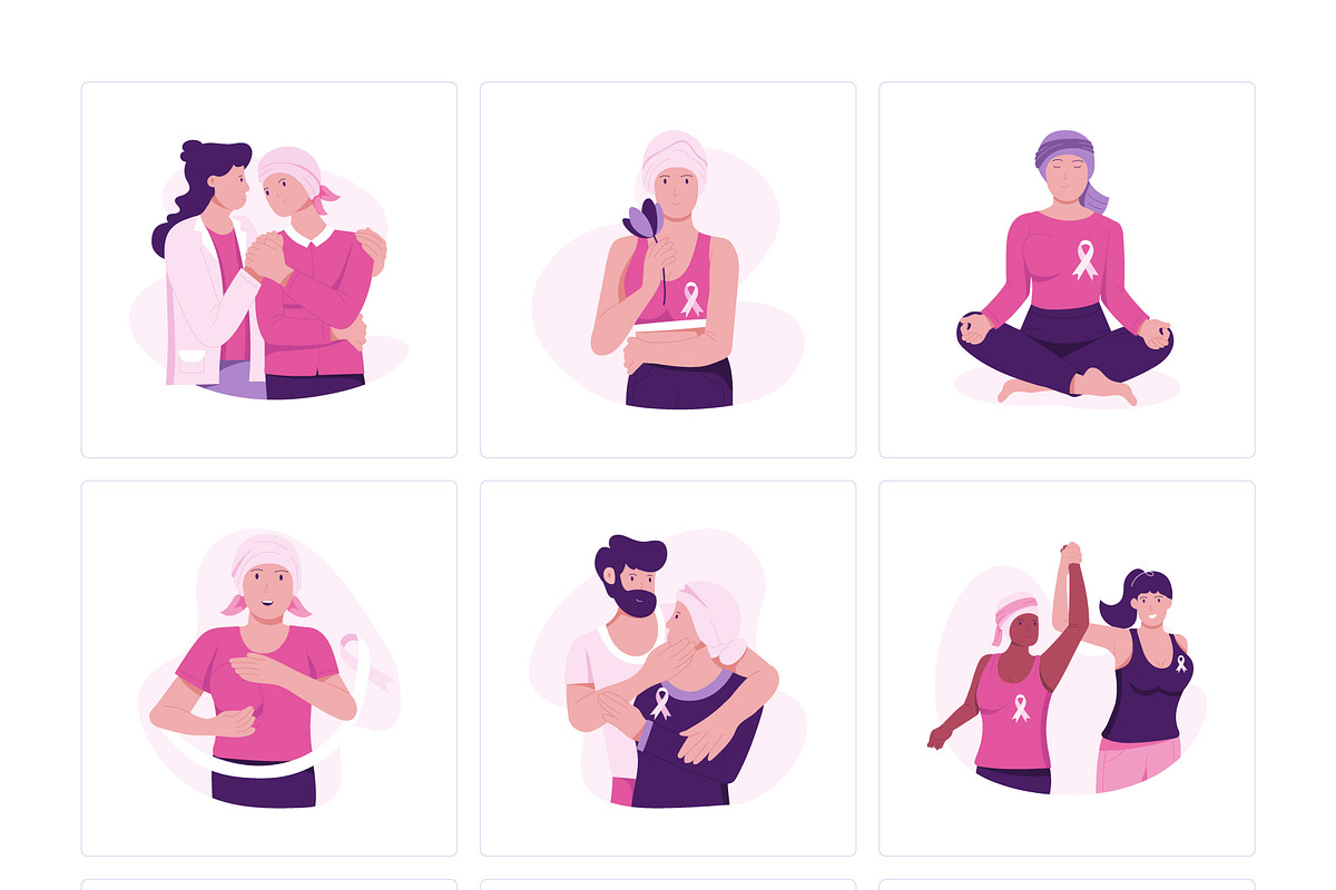 Breast Cancer Vector Pack, a Person Illustration by Prosymbols (Photo 6 of 8)