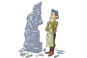 Sculptor And His Self Portrait