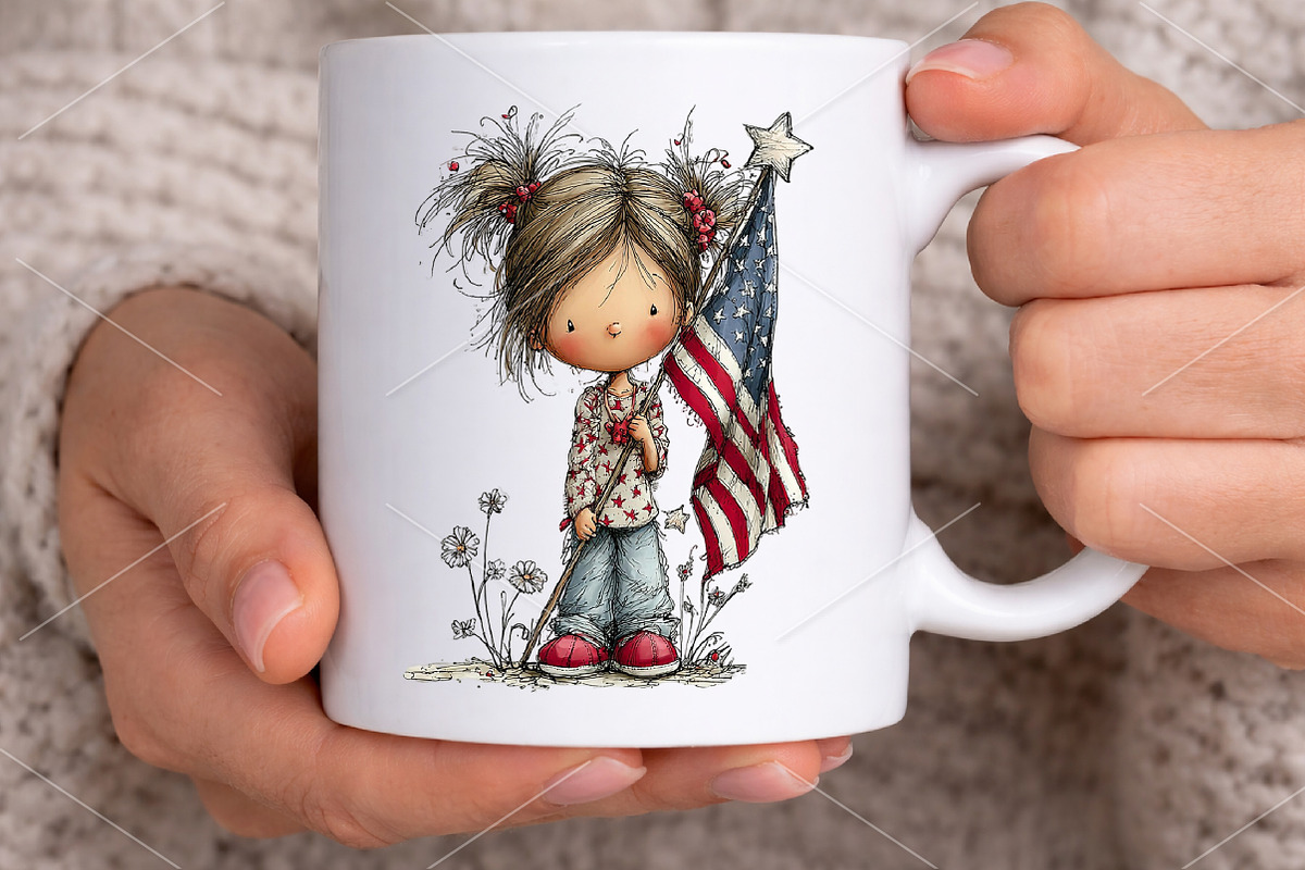 Whimsical 4th of July Little Girl, a Seasonal Illustration by Canvas Craft (Photo 6 of 7)