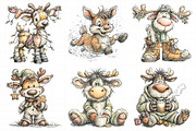 Quirky Christmas Reindeer Clipart, an Illustration by Daily.Designs (Thumbnail 5 of 5)