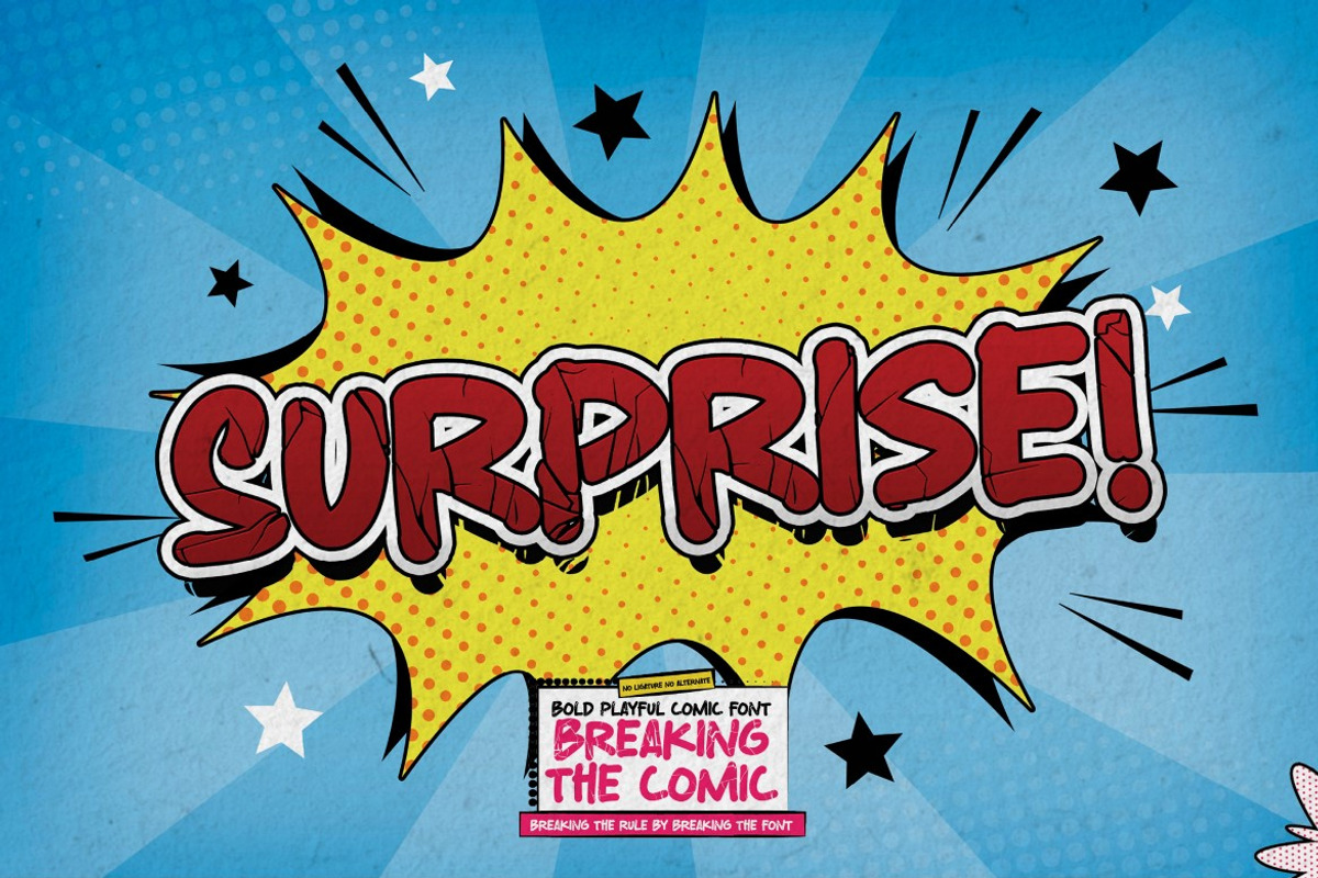 Breaking The Comic - Bold Playful, a Font by Gassstype (Photo 6 of 8)