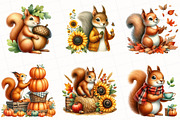 Watercolor Autumn Squirrels Clipart, an Illustration by OK Design (Thumbnail 5 of 5)