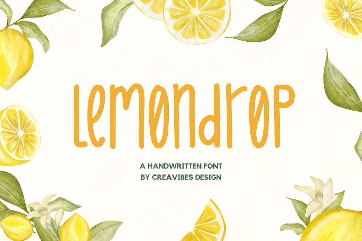 Lemondrop - Handwritten Font, a Script Font by Creavibes Design (Photo 1 of 8)