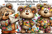 Whimsical Easter Teddy Bear Clipart, an Illustration by Daily.Designs (Thumbnail 1 of 8)