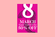 happy women's day cards set, a Card Template by designbydi (Thumbnail 8 of 9)