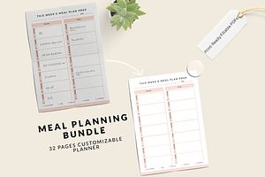 Weekly Meal Planner Printable PDF