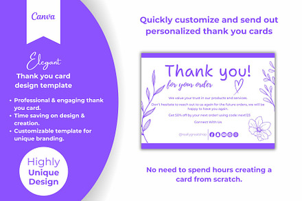Thank you card template canva, a Card Template by DesignArts