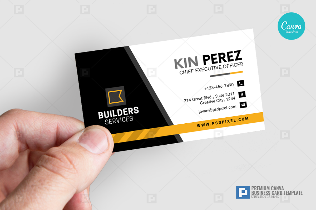 Construction Canva Business Card 05, a Business Card Template by PSDPixel (Photo 4 of 4)