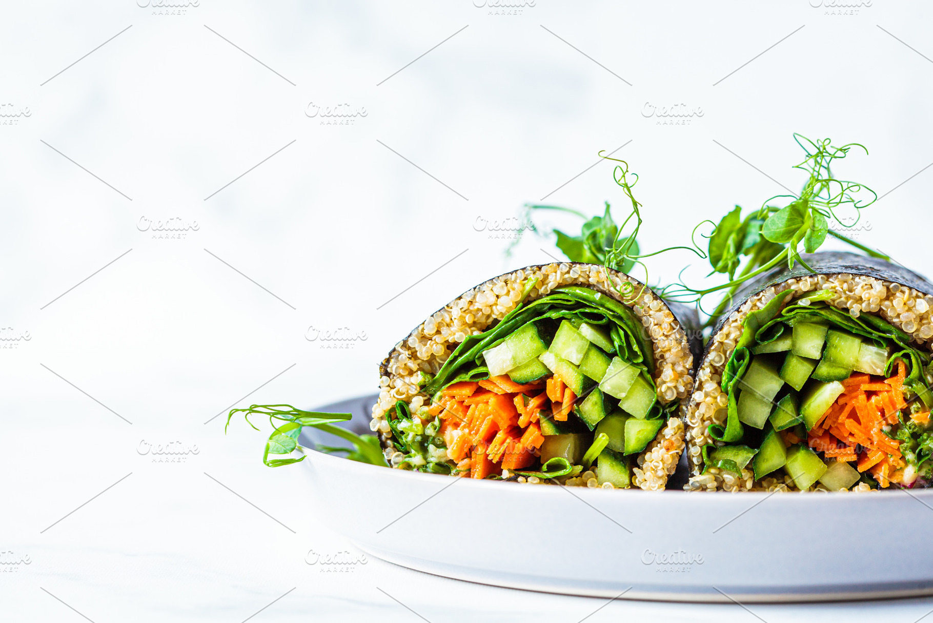 Vegetarian nori vegetables wraps containing asian, asian food, and beautiful, a Food & Drink Photo by vaaseenaa