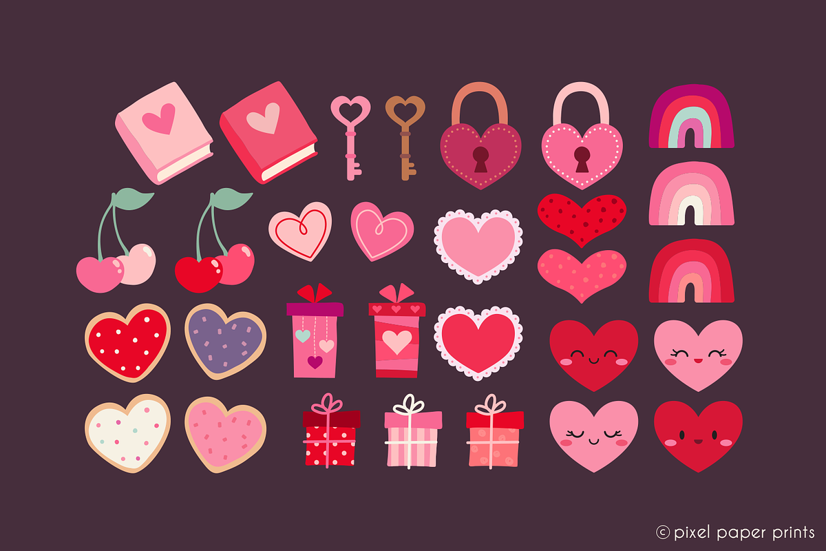 Cute little Valentine's Day Clipart, an Object Graphic by PixelPaperPrints (Photo 8 of 9)