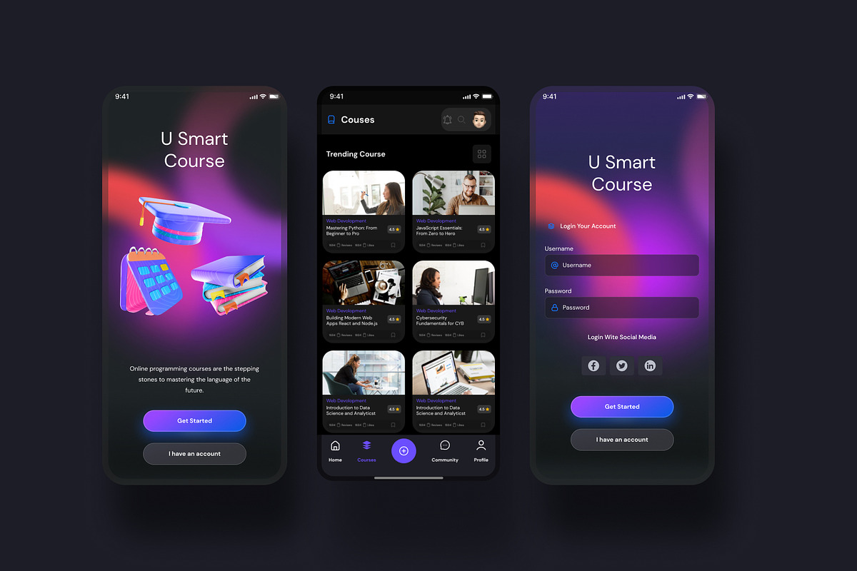 U Smart Course Mobile App UI Kit, an UI Kit Template by Pixel Blend (Photo 7 of 7)