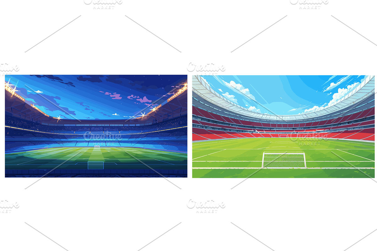 football field background set, an Illustration by Stock-Smart-Start