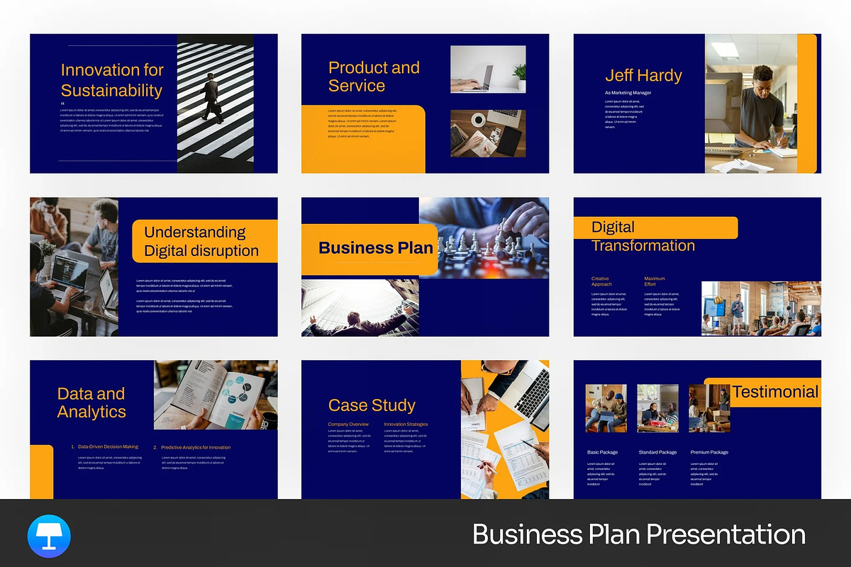 Dark Business Plan Keynote Templates, a Presentation Template by Fit-tee (Photo 1 of 4)