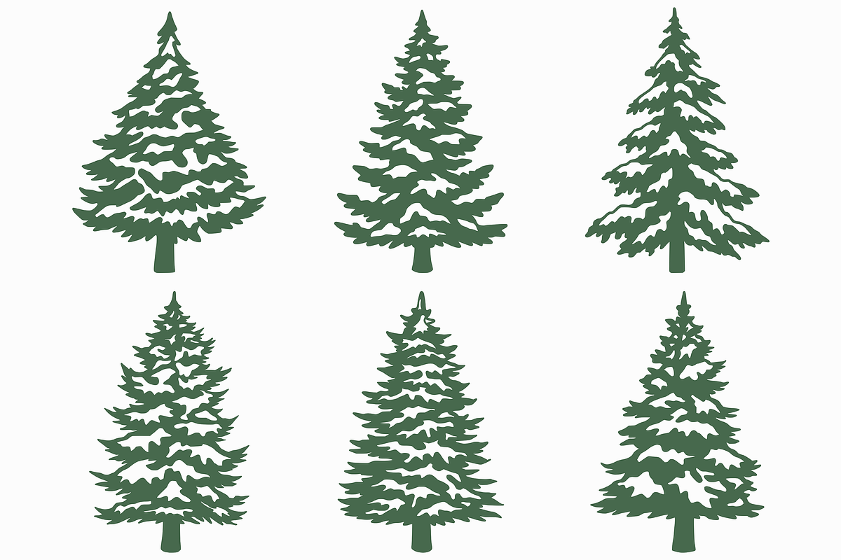 Snowy Pine Tree SVG PNG Bundle, a Seasonal Illustration by Kusumaillustration (Photo 7 of 14)