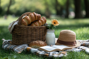 Relaxing picnic in the park with fre, a Photo by Tanuart