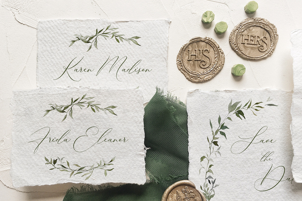 Watercolor Monogram Wedding Suite, an Invitation Template by BlueRobinDesignShop (Photo 11 of 14)