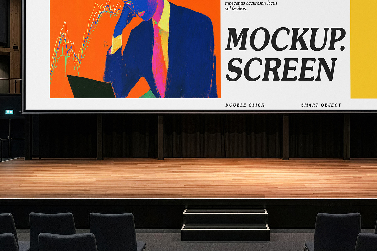 Conference Event Stage Screen Mockup, an Advertising Mockup by smishura (Photo 6 of 10)