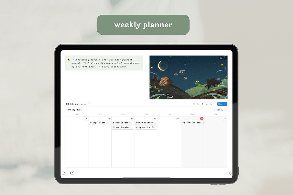 Notion artist planner, a Design Template by Petite Zakka Boutique (Photo 4 of 9)