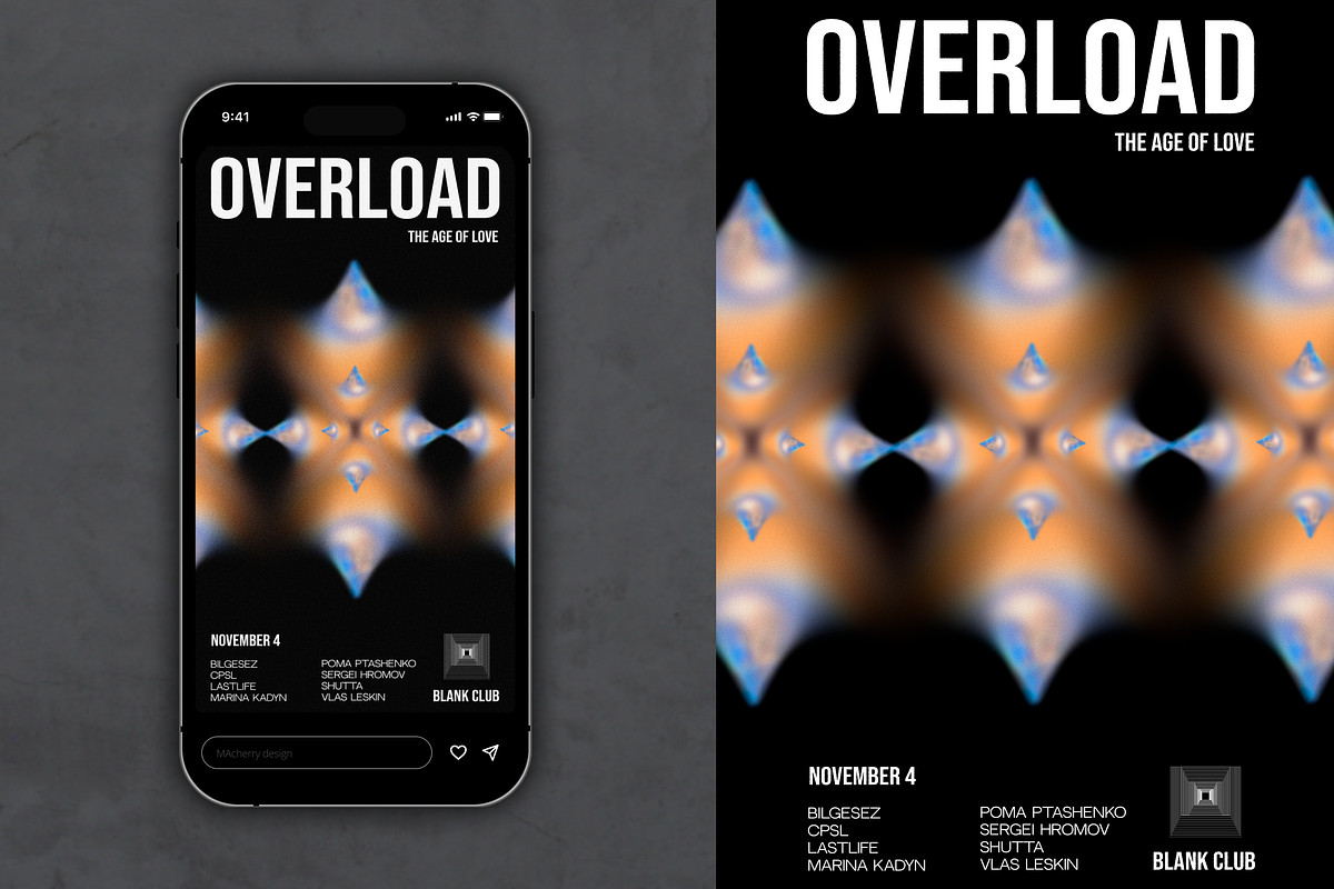Techno/house party flyer template, a Flyer Template by MAcherry design studio (Photo 1 of 2)