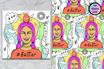 Happy Easter Doodle Set