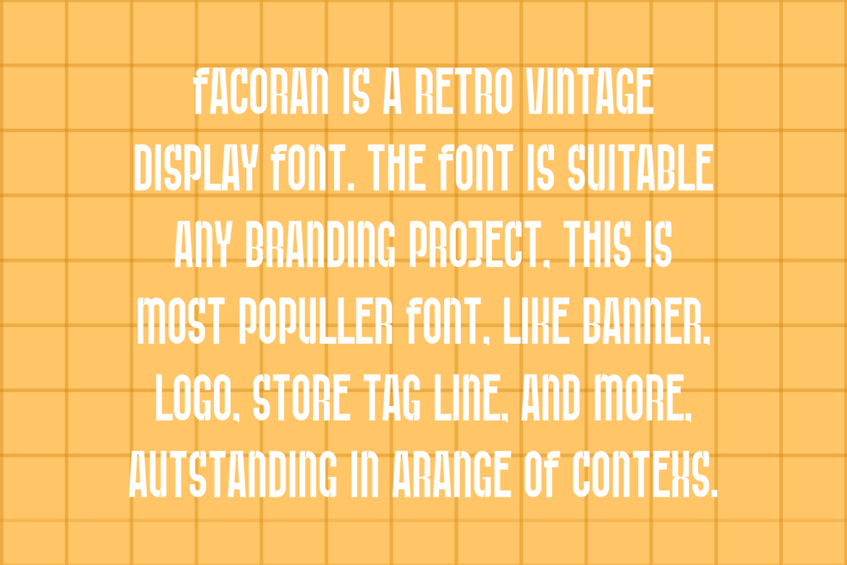 Facoran - Funky & Vintage Lebel Font, a Sans Serif Font by QR Design Studio (Photo 4 of 6)