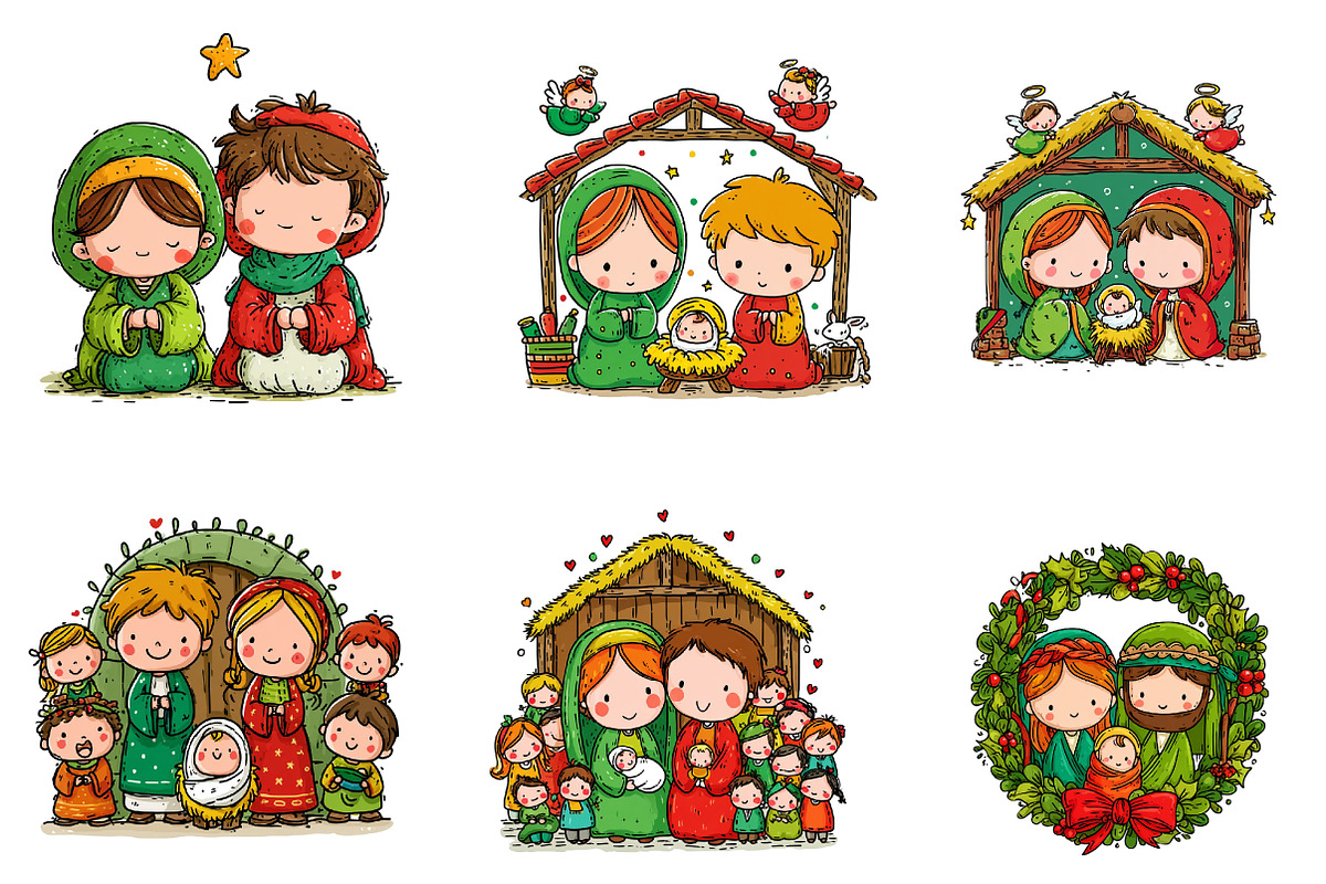 Christian Christmas Nativity Bundle, an Illustration by CreationArt (Photo 3 of 6)