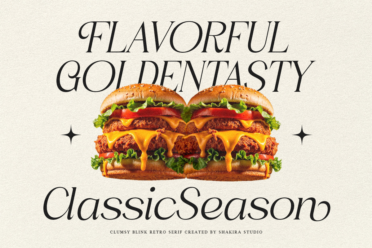 Clumsy Blink - Retro Serif Font, a Serif Font by Shakira Studio (Photo 2 of 10)