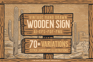 Vintage Wooden Sign Board Collection