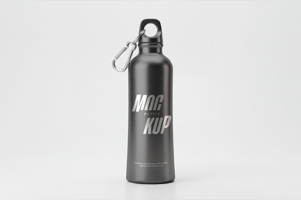 Metal Water Bottle Mock & Carabiner