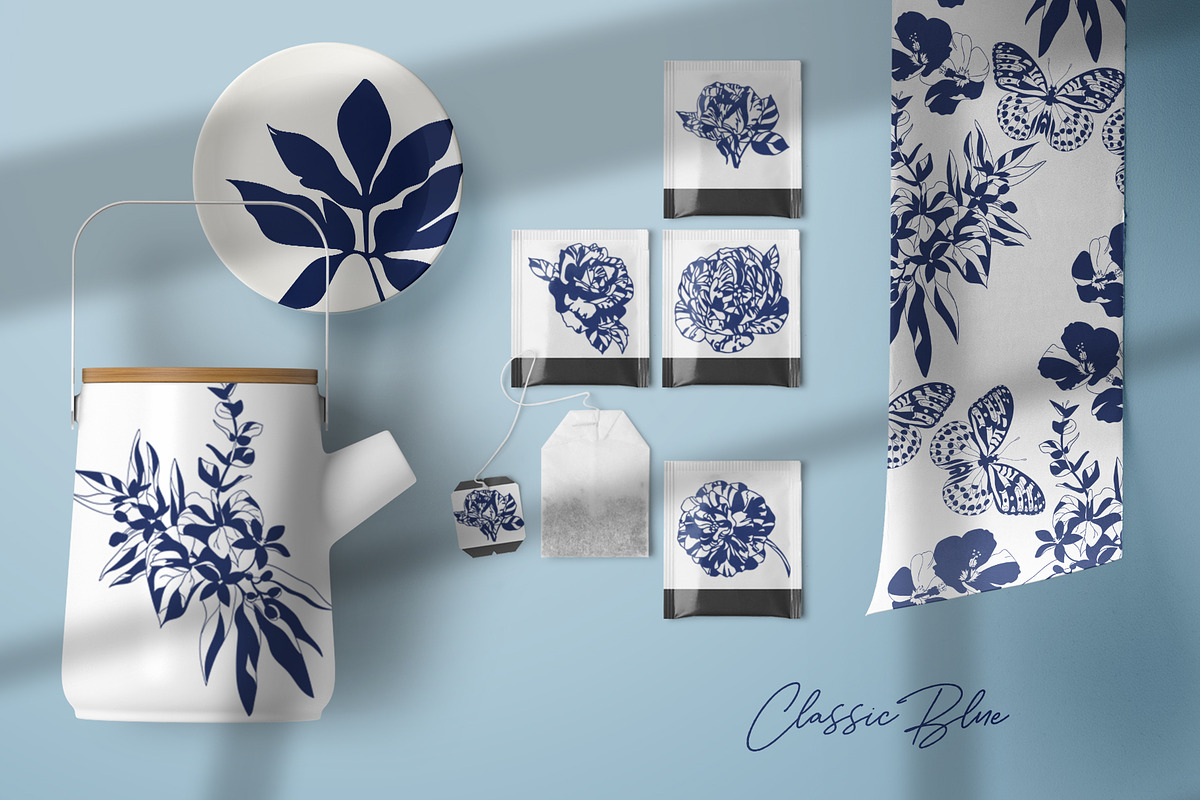 Classic blue. Animals and flowers., an Animal Illustration by LanaDzi (Photo 6 of 10)