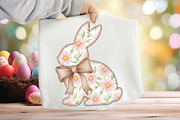 Coquette Easter Bunny Floral PNG, an Illustration by CraftArtStudio (Thumbnail 1 of 4)