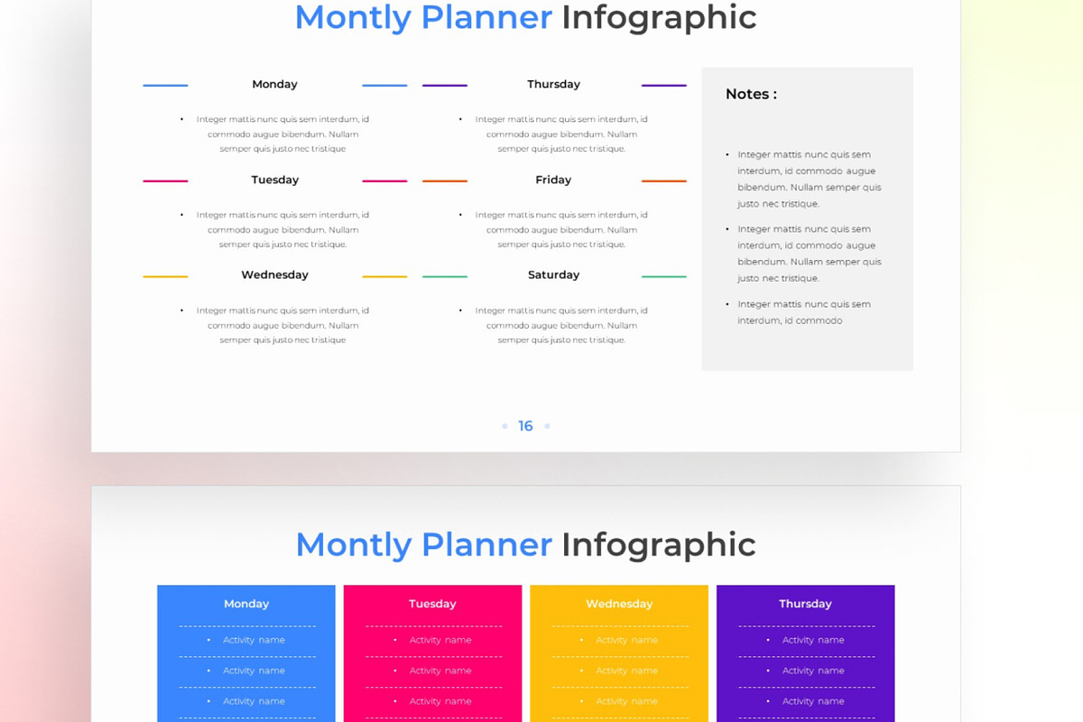 Monthly Planner PowerPoint Infograph, a Presentation Template by Digitcase x Wealthwells (Photo 4 of 4)