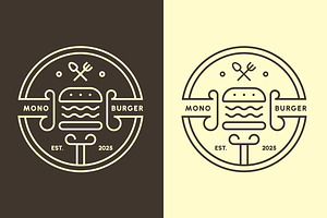 Burger Minimalist Logo Design Icon, a Branding & Logo Template by Morvana Crew
