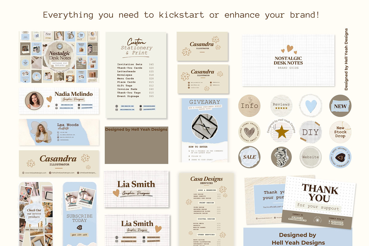Nostalgic Branding Kit Canva, a Branding & Logo Template by Hell Yeah Designs (Photo 10 of 19)
